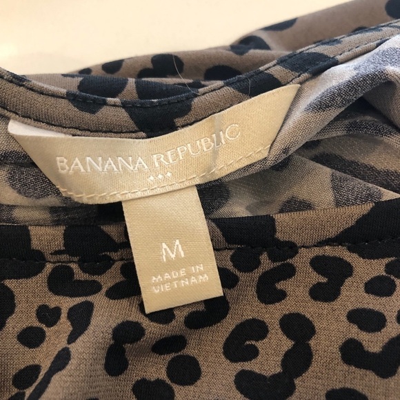 Banana Republic Factory Leopard Print Shift Dress High Neck Low V Back Size M - Picture 3 of 6